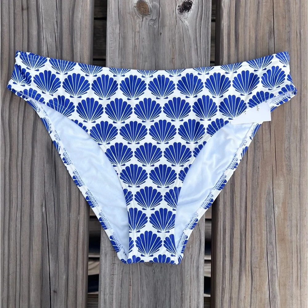 - Kate Spade L Hi Leg Cheeky Blueberry Shell Bikini Bottom! NEW!